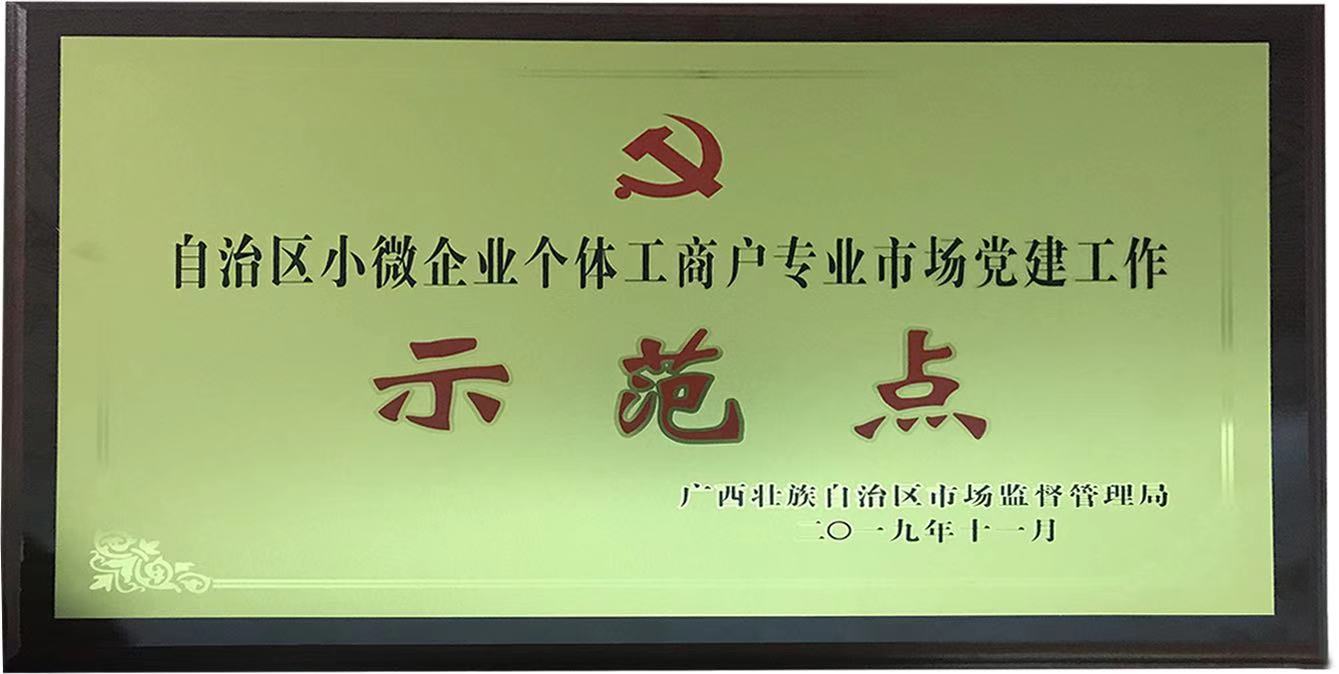 广西自治区小微企业个体工商户专业市场党建工作示范点