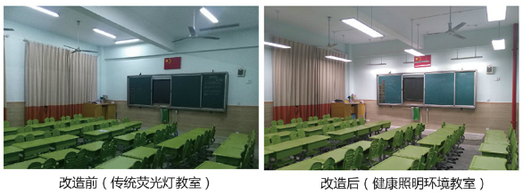 传统荧光灯教室改造前后对比