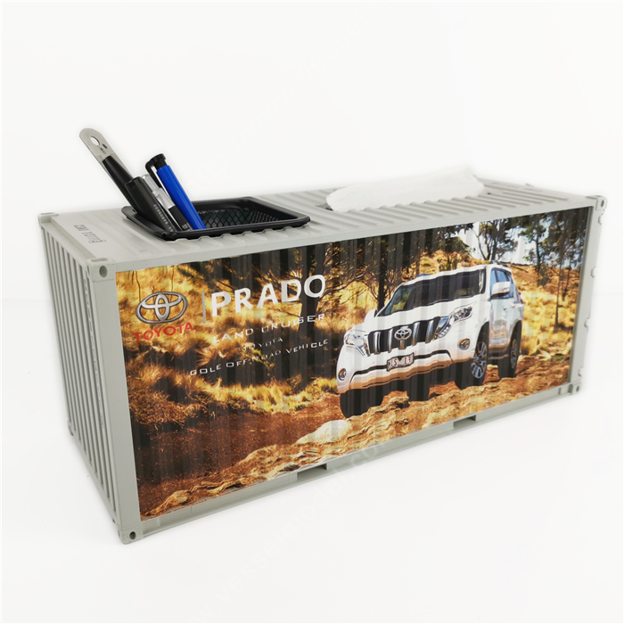 1:20创意涂鸦集装箱丰田定制集装箱模型纸巾盒笔筒模型制作