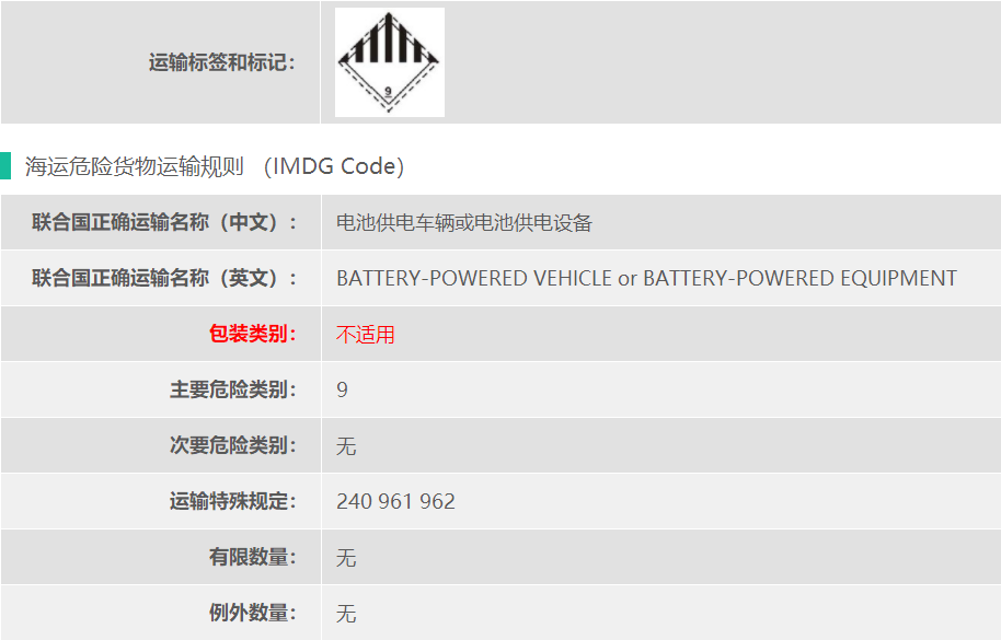 上海海运UN3171电动搬运车订舱