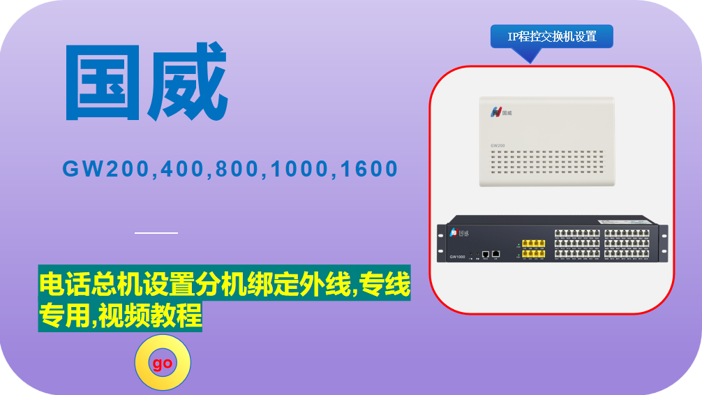 国威GW200,400,800,1000,1600,专线专用,电话总机设置分机绑定外线,视频教程