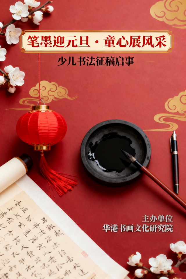 “笔墨迎元旦•童心展风采”少儿书法征稿启事