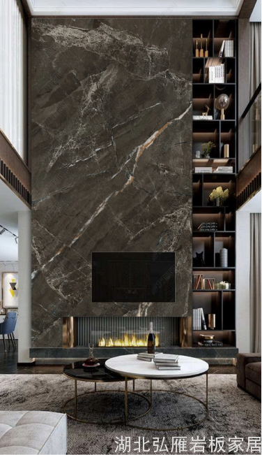 别墅岩板背景墙