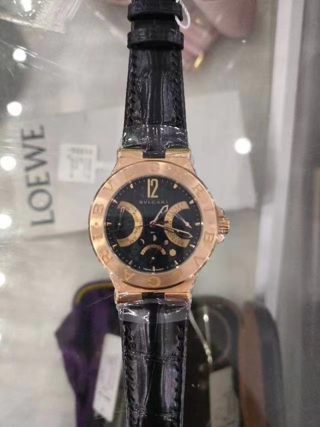 宝格丽DIAGONO自动机械男表DGP428BGLDMP黑盘18K玫瑰金
