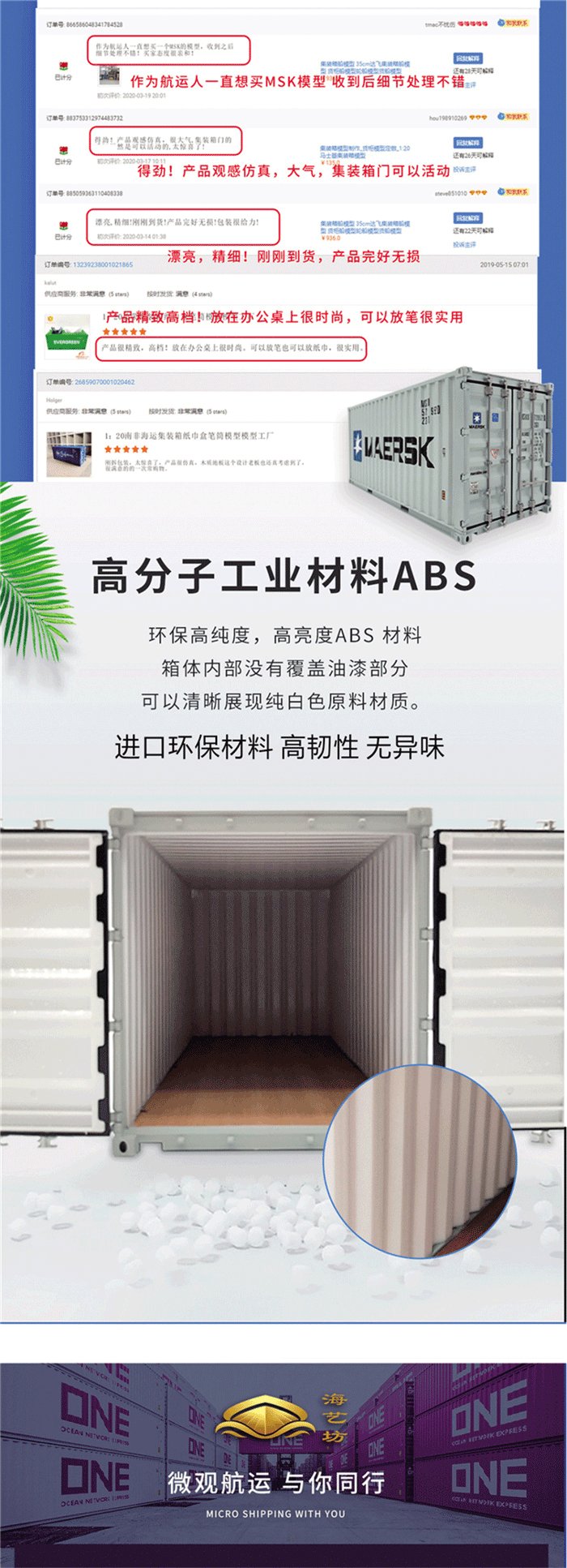 海藝坊貨運模型工廠定制，聯(lián)系電話0755-85200796，1比20集裝箱模型供應(yīng)商，仿真模型制作工廠。主要產(chǎn)品有ONE集裝箱模型，馬士基集裝箱模型，地中海MSC集裝箱模型，萬海集裝箱模型，赫不羅特集裝箱模型，中海中遠(yuǎn)集裝箱模型等等，期待您的咨詢。