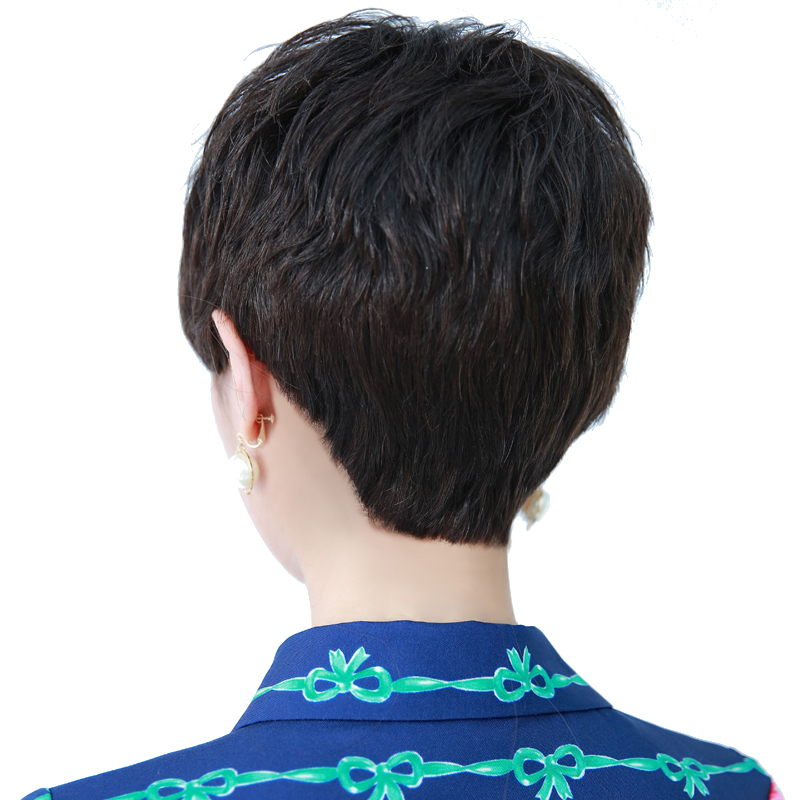 秀亿假发全真发手织递针时尚短直发 jqs-b11