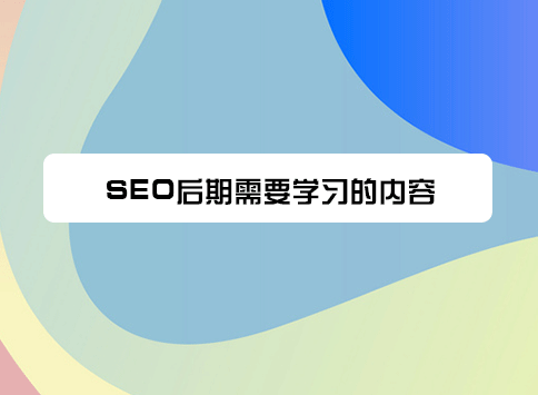 SEO后期需要学习的内容